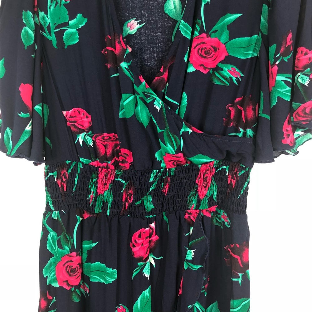 Women's Floral High Low V-Neck Long Maxi Dress - Picture 6 of 8